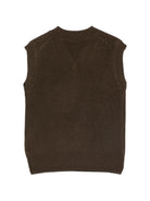 Gilet per bambino Paolo Pecora Kids marrone con trama a coste PP4401 WENGH PAOLO PECORA KIDS 