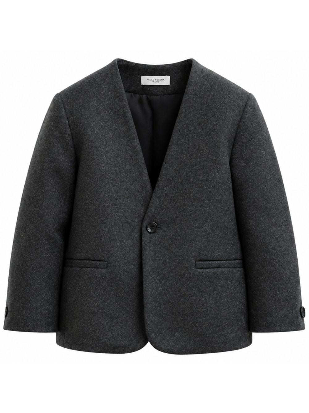 Blazer monopetto per bambino Paolo Pecora Kids grigio con finitura infeltrita PP4417 GRIGM PAOLO PECORA KIDS 