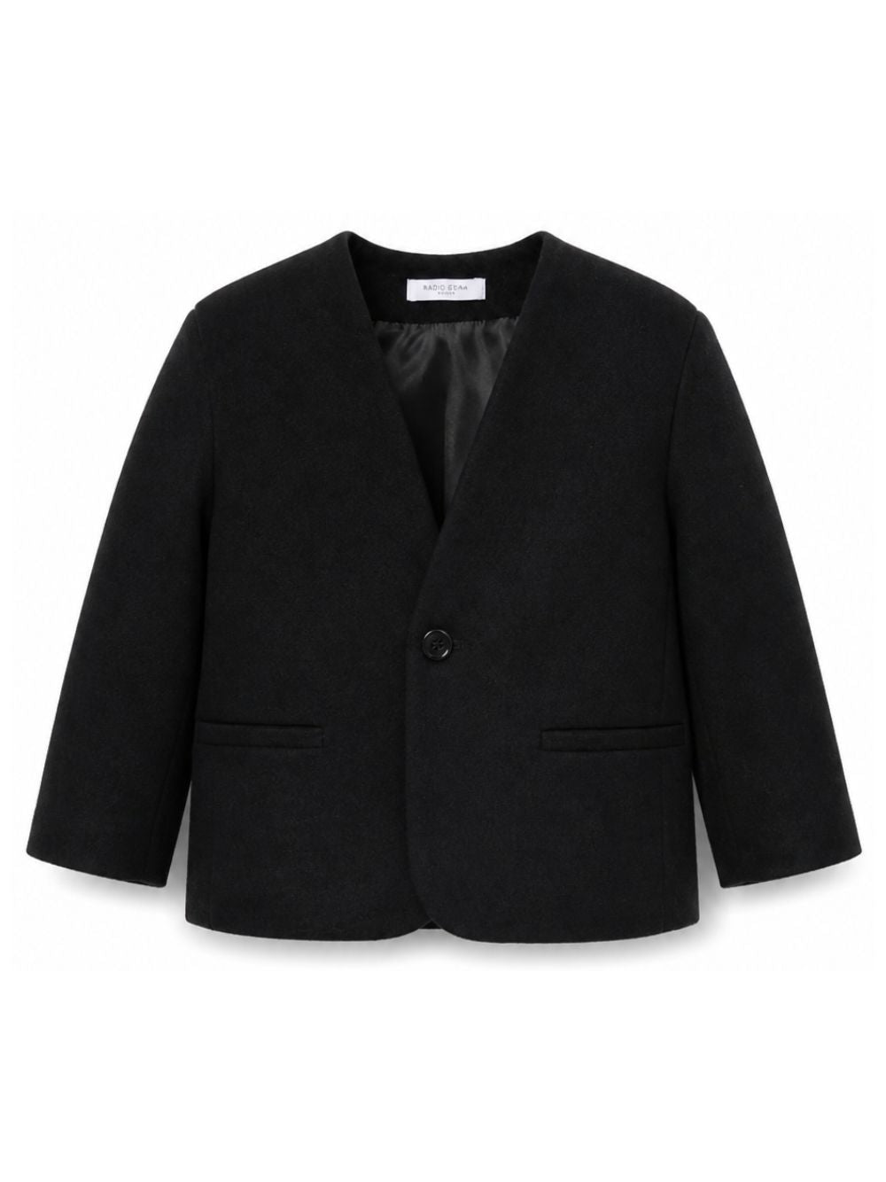 Giacca monopetto per bambino Paolo Pecora Kids nera con finitura infeltrita PP4417 NERO PAOLO PECORA KIDS 