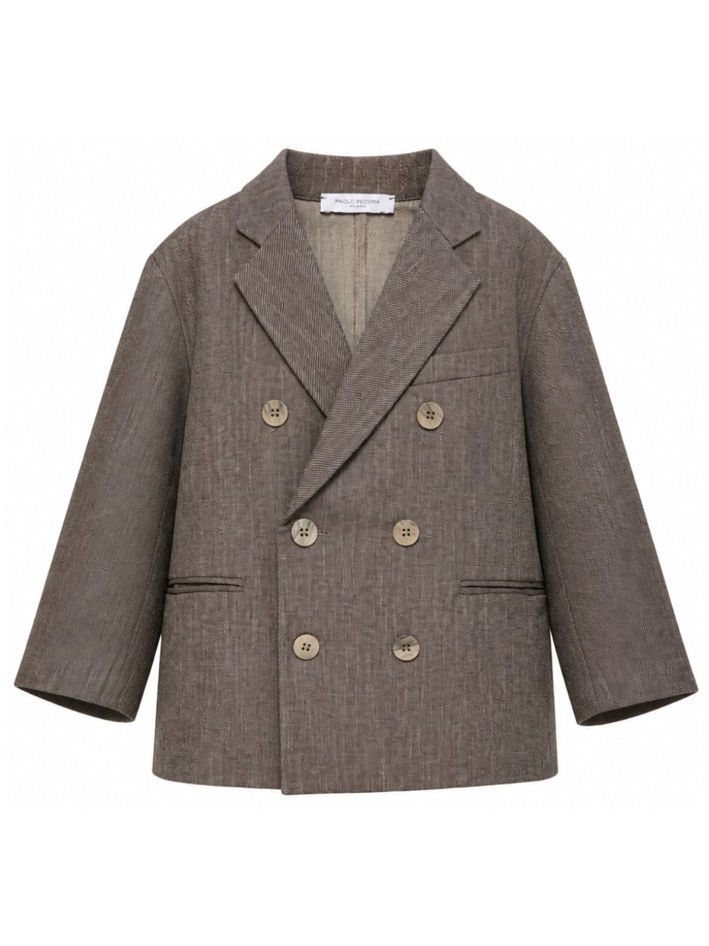 Blazer doppiopetto per bambino Paolo Pecora Kids marrone con revers classici PP4419 WENGH PAOLO PECORA KIDS 