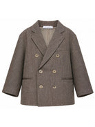 Blazer doppiopetto per bambino Paolo Pecora Kids marrone con revers classici PP4419 WENGH PAOLO PECORA KIDS 
