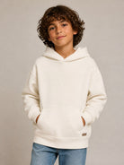 Felpa per bambino Paolo Pecora Kids bianca con texture in pile PP4431 LATTE PAOLO PECORA KIDS 