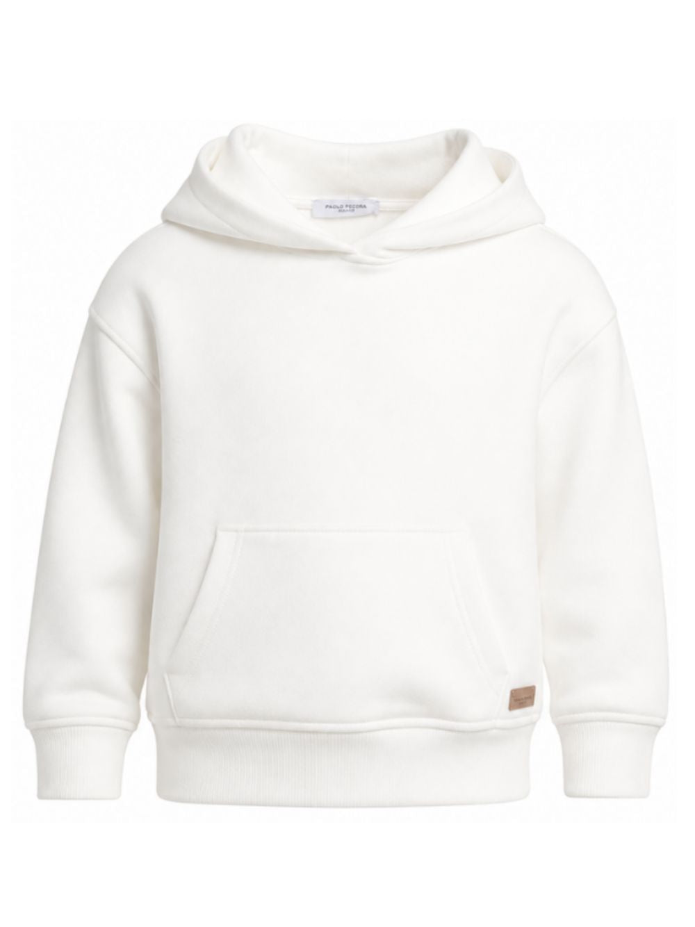 Felpa per bambino Paolo Pecora Kids bianco con tasca a marsupio PP4432 LATTE PAOLO PECORA KIDS 