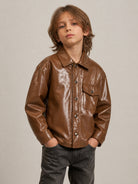 Giubbino per bambino Paolo Pecora Kids marrone con chiusura a bottoni PP4463 CAMME PAOLO PECORA KIDS 