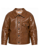 Giubbino per bambino Paolo Pecora Kids marrone con chiusura a bottoni PP4463 CAMME PAOLO PECORA KIDS 