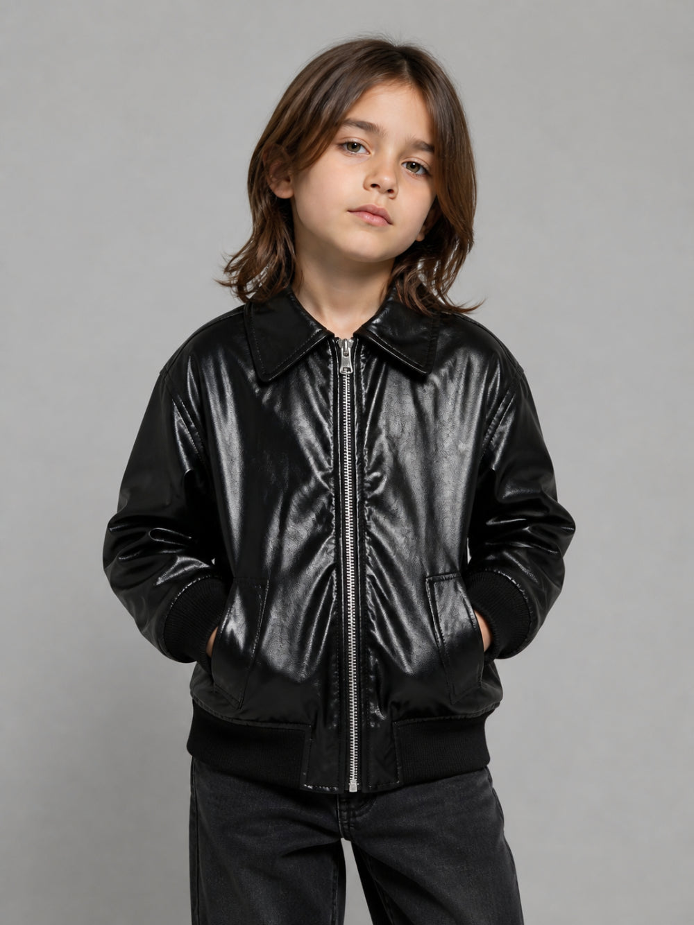 Giubbino per bambino Paolo Pecora Kids nero con cerniera PP4464 NERO PAOLO PECORA KIDS 