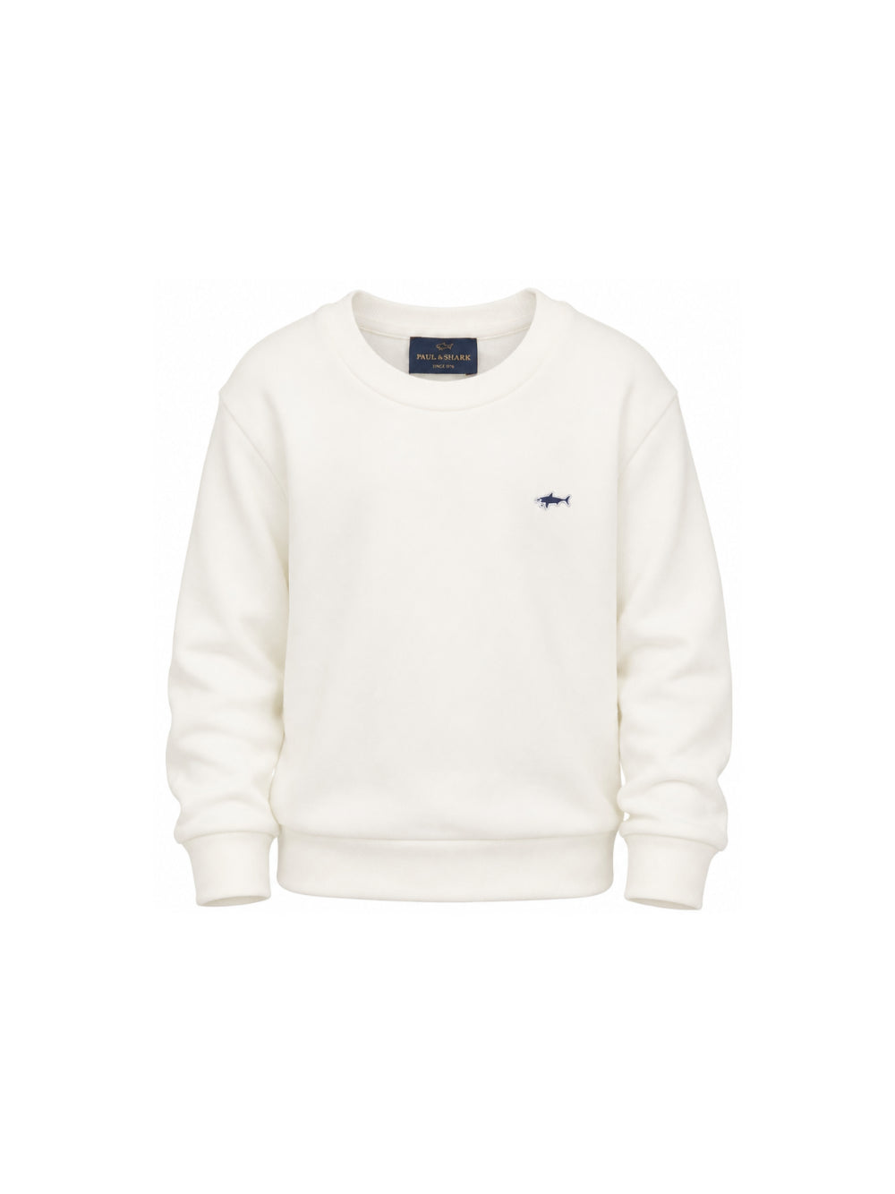 Felpa per bambino Paul & Shark Kids bianco con logo ricamato WMF00ALDA68 10057 PAUL & SHARK KIDS 