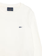 Felpa per bambino Paul & Shark Kids bianco con logo ricamato WMF00ALDA68 10057 PAUL & SHARK KIDS 