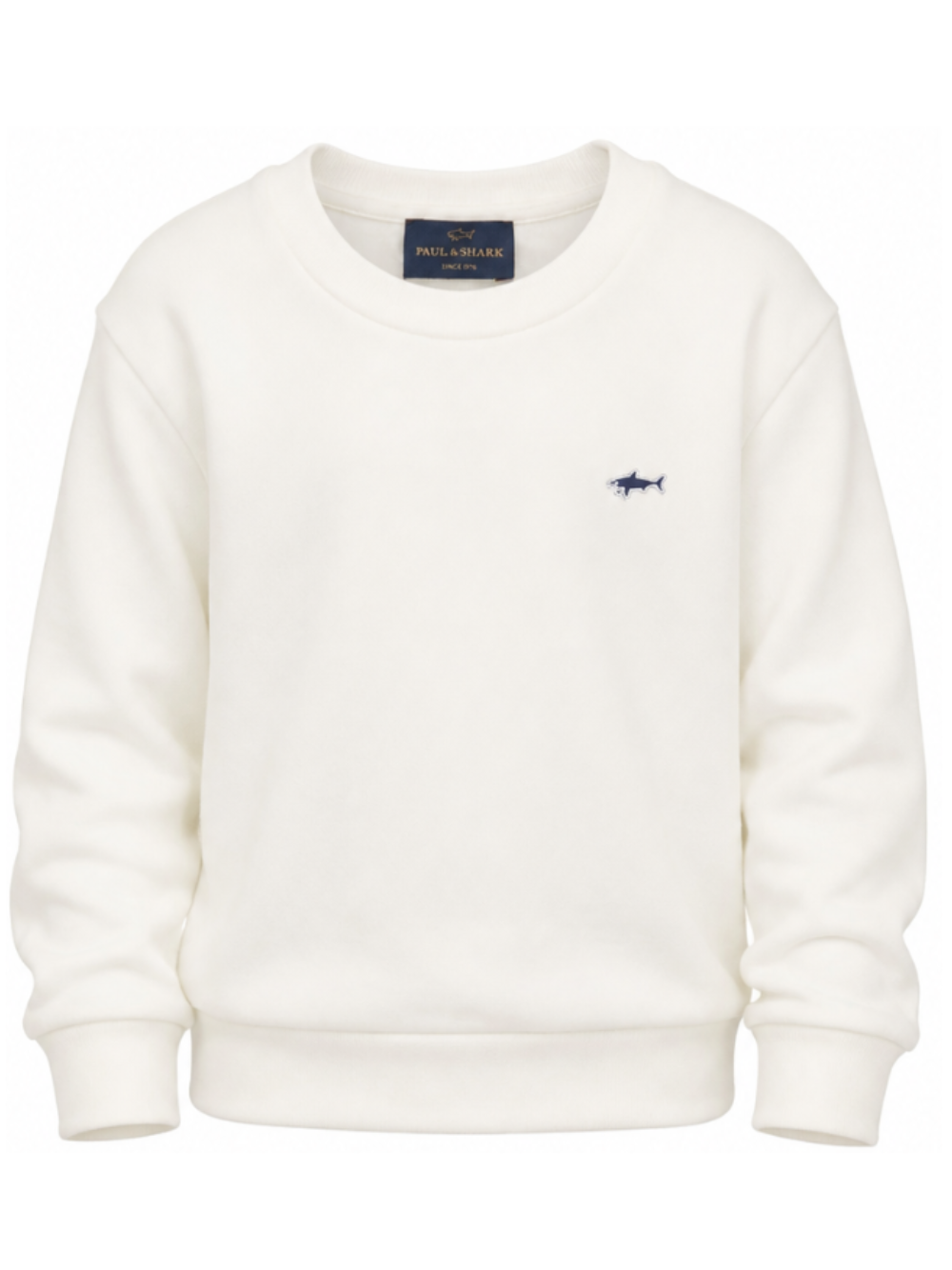 Felpa per bambino Paul & Shark Kids bianco con logo ricamato WMF00ALDA68 10057 PAUL & SHARK KIDS 