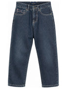 Jeans per bambino Paul & Shark Kids blu con cuciture a contrasto WMP00BL0E49 40086 PAUL & SHARK KIDS 