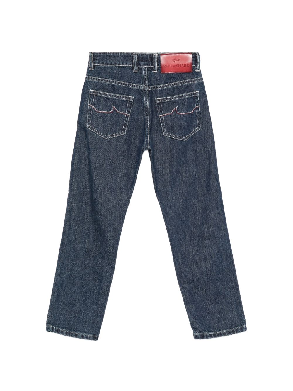 Jeans per bambino Paul & Shark Kids blu con cuciture a contrasto WMP00BL0E49 40086 PAUL & SHARK KIDS 