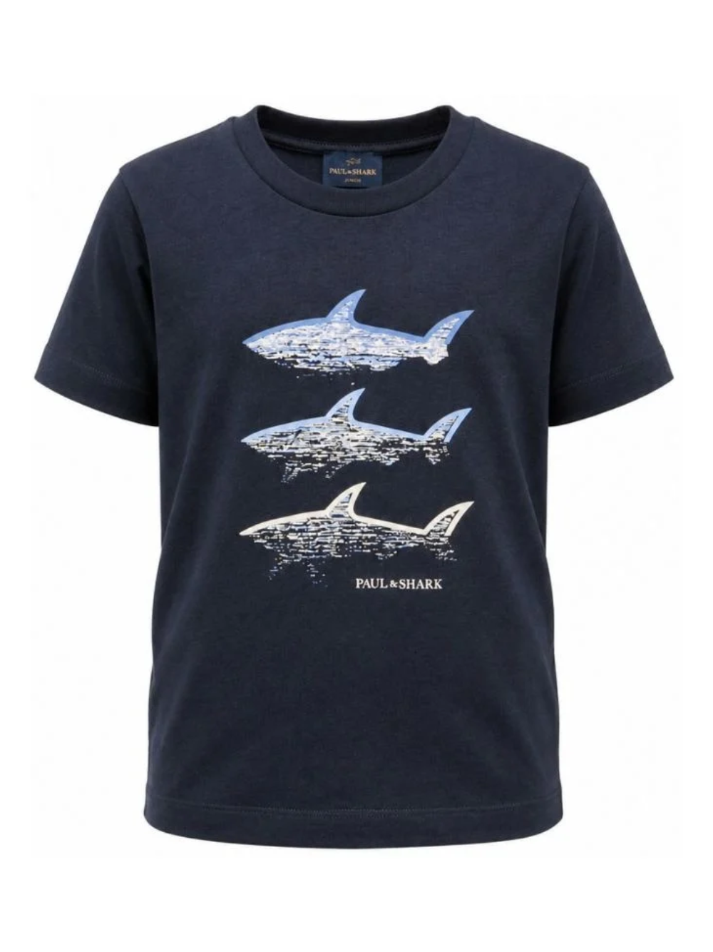 T-shirt per bambino Paul & Shark Kids blu con stampa grafica WRM00HLAA02 42370 PAUL & SHARK KIDS 