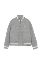Giubbino in waffle per bambino Paul & Shark Junior grigio con logo WUS014LZA26 60901 PAUL & SHARK KIDS 