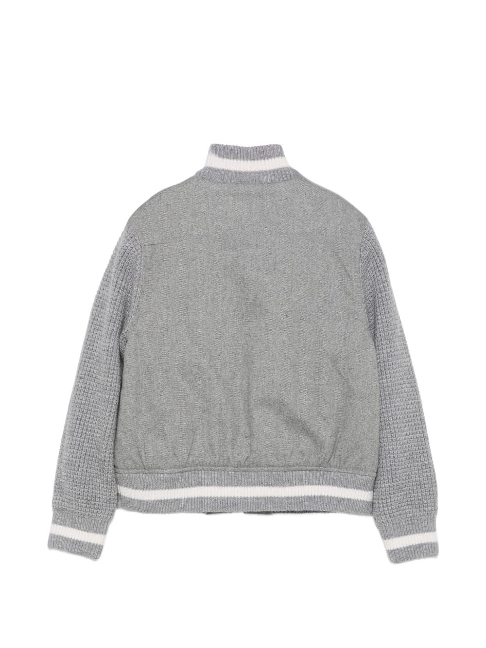 Giubbino in waffle per bambino Paul & Shark Junior grigio con logo WUS014LZA26 60901 PAUL & SHARK KIDS 