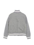 Giubbino in waffle per bambino Paul & Shark Junior grigio con logo WUS014LZA26 60901 PAUL & SHARK KIDS 
