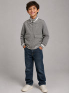 Giubbino in waffle per bambino Paul & Shark Junior grigio con logo WUS014LZA26 60901 PAUL & SHARK KIDS 