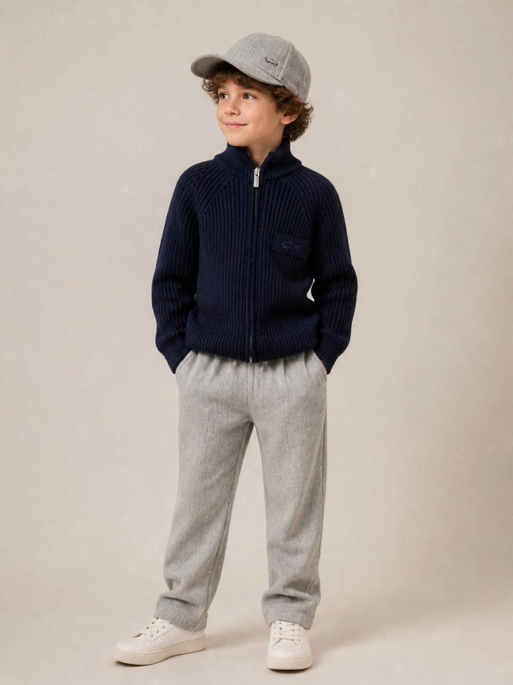 Maglione per bambino Paul & Shark Kids blu con collo alto WUW009LHE43 42370 PAUL & SHARK KIDS 