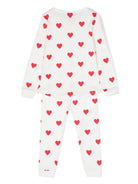 Pigiama per bambina Petit Bateau Kids bianco con motivo a cuori 59401 04 PETIT BATEAU KIDS 