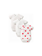 Set di tre tutine per neonati Petit Bateau Kids bianco con diverse fantasie A04O7 00 PETIT BATEAU KIDS 