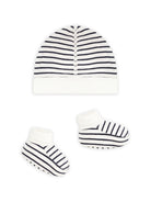 Set cappellino e babbucce per neonati Petit Bateau Kids con design a righe A0ARY 00 PETIT BATEAU KIDS 