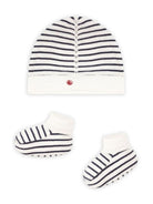 Set cappellino e babbucce per neonati Petit Bateau Kids con design a righe A0ARY 00 PETIT BATEAU KIDS 