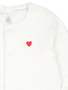 Tutina per neonati Petit Bateau Kids bianco con ricamo cuore sul davanti A0AS9 01 PETIT BATEAU KIDS 