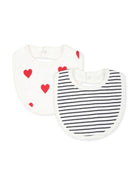 Set di due bavaglini per neonati Petit Bateu Kids bianchi con design diversi A0ASH 03 PETIT BATEAU KIDS 