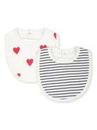 Set di due bavaglini per neonati Petit Bateu Kids bianchi con design diversi A0ASH 03 PETIT BATEAU KIDS 