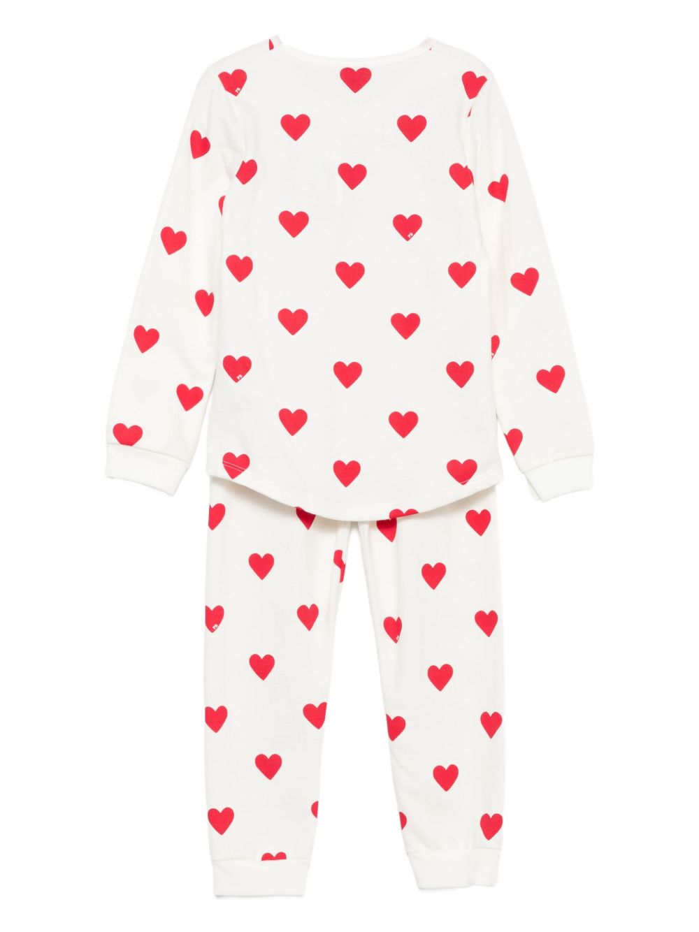 Pigiama per bambini Petit Bateau Kids bianco con stampa a cuori rossi all-over A0DO0 02 PETIT BATEAU KIDS 