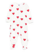 Tutina per neonati Petit Bateau Kids bianca con stampa a cuori all-over A0DQB 01 PETIT BATEAU KIDS 
