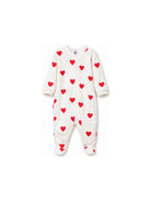 Tutina per neonati Petit Bateau Kids bianca con stampa a cuori all-over A0DQB 01 PETIT BATEAU KIDS 
