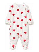Tutina per neonati Petit Bateau Kids bianca con stampa a cuori all-over A0DQB 01 PETIT BATEAU KIDS 