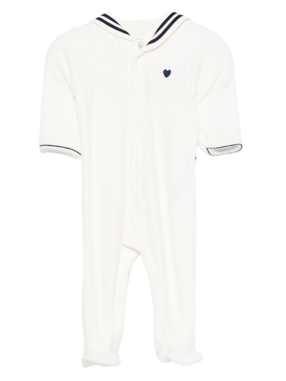 Tutina per neonato Petit Bateau Kids bianca con colletto alla marinara A0DQP 01 PETIT BATEAU KIDS 
