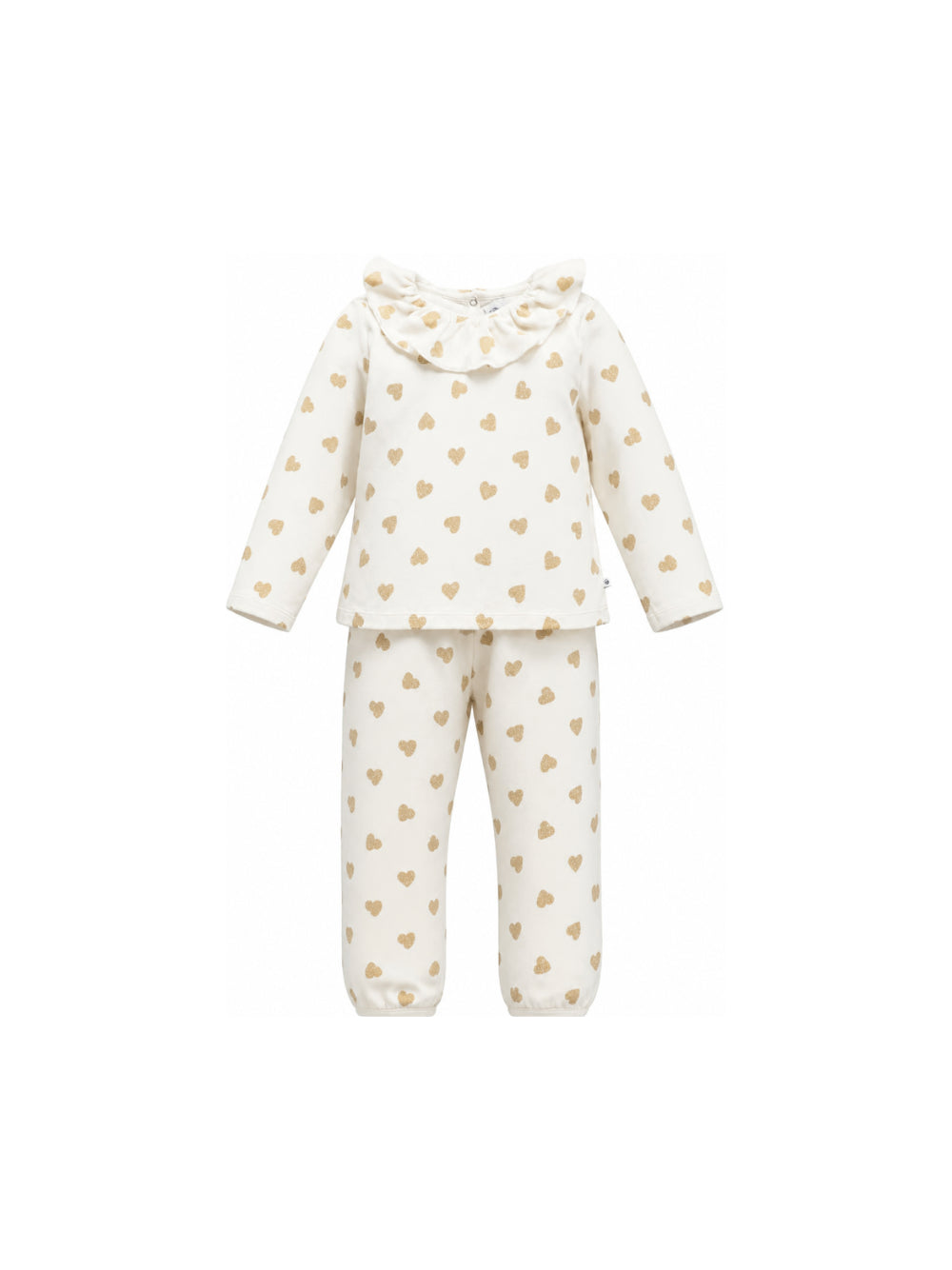 Pigiama per bambina Petit Bateau Kids bianco con stampa cuori all-over A0DRD 01 PETIT BATEAU KIDS 