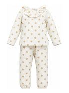 Pigiama per bambina Petit Bateau Kids bianco con stampa cuori all-over A0DRD 01 PETIT BATEAU KIDS 