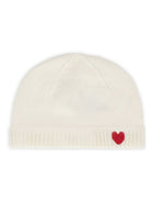 Cappello per neonati Petit Bateau bianco con ricamo a forma di cuore A0DRP 01 PETIT BATEAU KIDS 