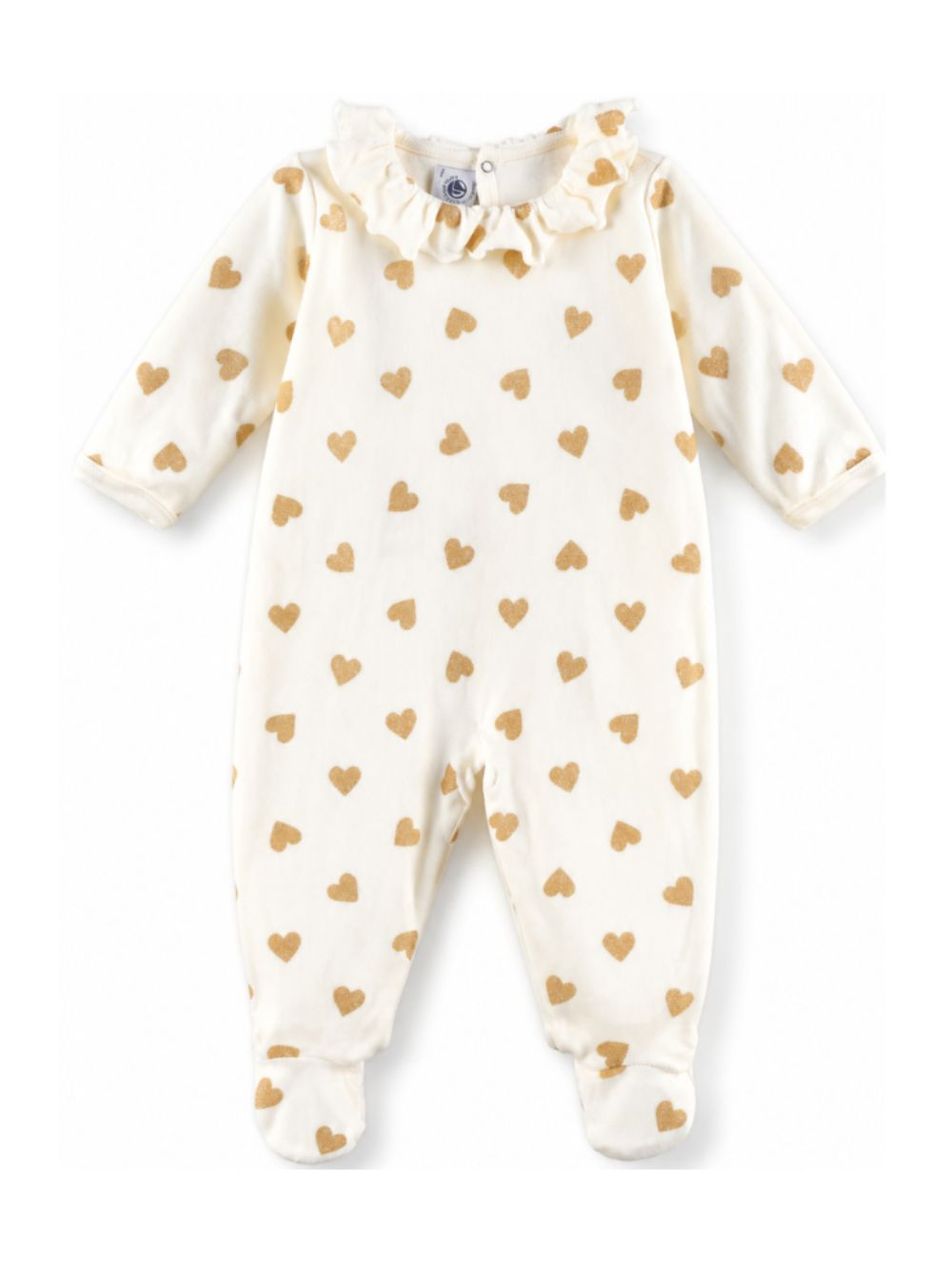 Tutina per neonati Petit Bateau Kids bianca con stampa cuori all-over A0DSA 03 PETIT BATEAU KIDS 