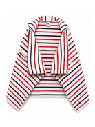Accappatoio per bambini Petit Bateau Kids  bianco con design a righe rosse e blu A0DXI 85 PETIT BATEAU KIDS 