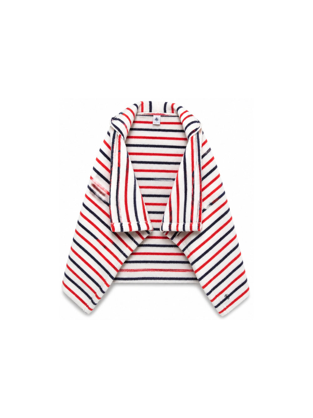 Accappatoio per bambini Petit Bateau Kids  bianco con design a righe rosse e blu A0DXI 85 PETIT BATEAU KIDS 
