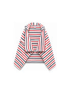 Accappatoio per bambini Petit Bateau Kids  bianco con design a righe rosse e blu A0DXI 85 PETIT BATEAU KIDS 