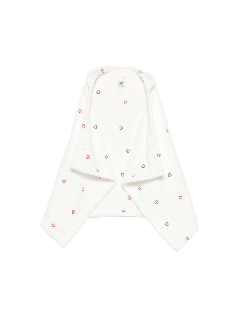 Mantellina da bagno per bambini Petit Bateau Kids beige con stampa a cuori all-over A0DXK 85 PETIT BATEAU KIDS 