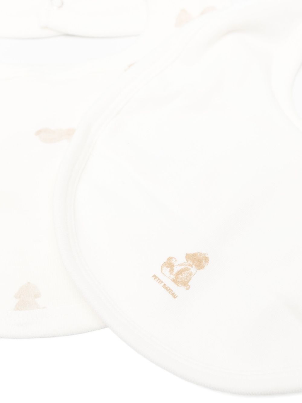Set 2 bavaglini per neonato Petit Bateau Kids bianchi con dettaglio logo A0E18 01 PETIT BATEAU KIDS 