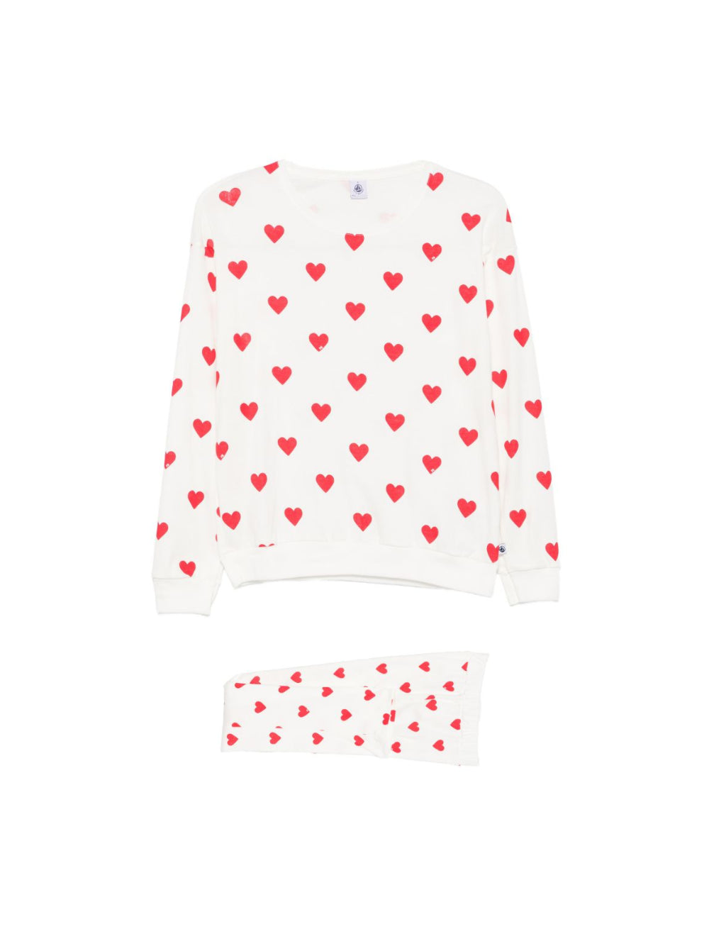 Pigiama per donna Petit Bateau bianco con stampa a cuori all-over A0F7G 01 PETIT BATEAU KIDS 