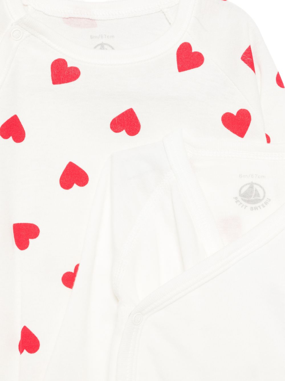 Set tutine e doudou per neonati Petit Bateau Kids bianco con stampa cuori all-over A0FF9 00 PETIT BATEAU KIDS 