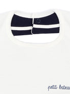 Bavaglino per neonati Petit Bateua Kids bianco con logo ricamato sul davanti A0G9L 01 PETIT BATEAU KIDS 