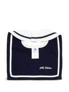 Bavaglino per neonati Petit Bateua Kids bianco con logo ricamato sul davanti A0G9L 01 PETIT BATEAU KIDS 