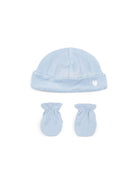 Set berretto e muffole per neonati Petit Bateau Kids azzurro con effetto velluto A0G9Q 00 PETIT BATEAU KIDS 