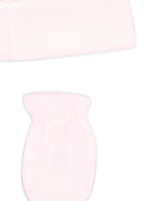 Set composto da berretto e guanti Petit Bateau Kids rosa con risvolto<BR/><BR/> A0G9R 00 PETIT BATEAU KIDS 