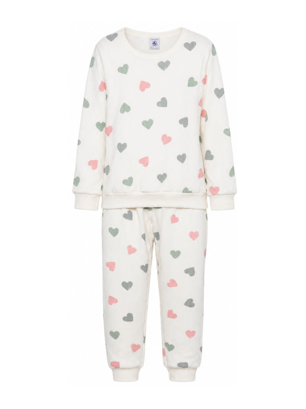 Pigiama per bambini Petit Bateau bianco con stampa cuori A0GAA 01 PETIT BATEAU KIDS 