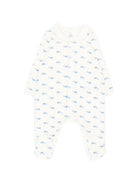 Tutina per neonati Petit Bateau Kids bianco avorio con stampa balene all-over A0GAB 01 PETIT BATEAU KIDS 